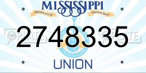 2748335 Mississippi License Plate