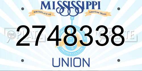 2748338 Mississippi License Plate