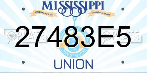 27483E5 Mississippi License Plate