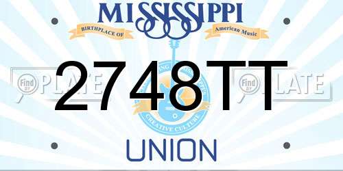 2748TT Mississippi License Plate