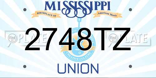 2748TZ Mississippi License Plate