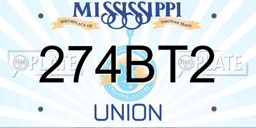 274BT2 Mississippi License Plate