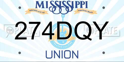 274DQY Mississippi License Plate