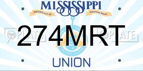 274MRT Mississippi License Plate