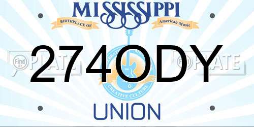 274ODY Mississippi License Plate