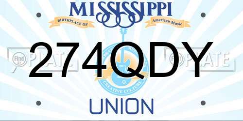 274QDY Mississippi License Plate