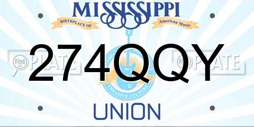 274QQY Mississippi License Plate