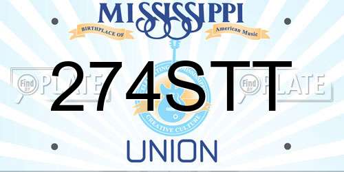 274STT Mississippi License Plate