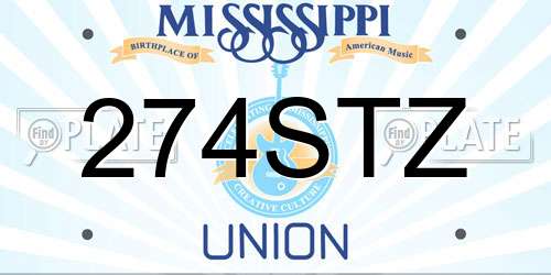 274STZ Mississippi License Plate