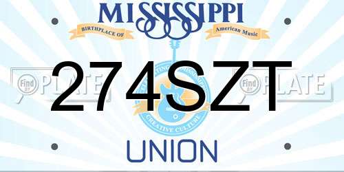 274SZT Mississippi License Plate