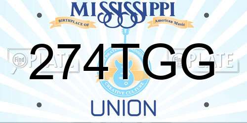274TGG Mississippi License Plate