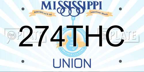 274THC Mississippi License Plate