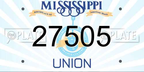 27505 Mississippi License Plate