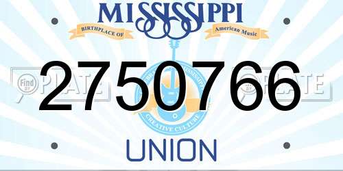 2750766 Mississippi License Plate