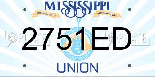 2751ED Mississippi License Plate