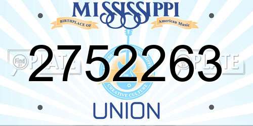 2752263 Mississippi License Plate