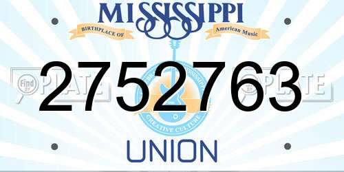 2752763 Mississippi License Plate