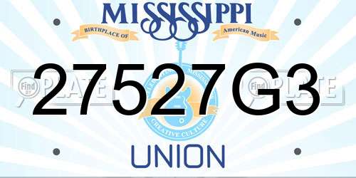 27527G3 Mississippi License Plate
