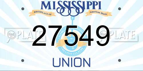 27549 Mississippi License Plate