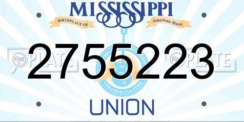 2755223 Mississippi License Plate