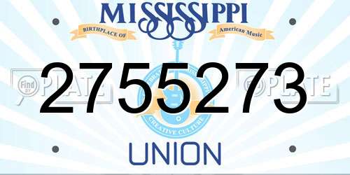 2755273 Mississippi License Plate