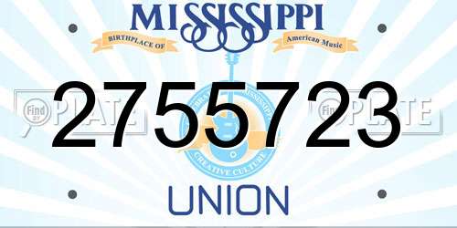 2755723 Mississippi License Plate