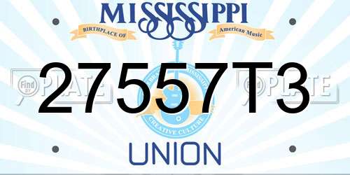 27557T3 Mississippi License Plate