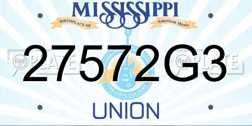 27572G3 Mississippi License Plate