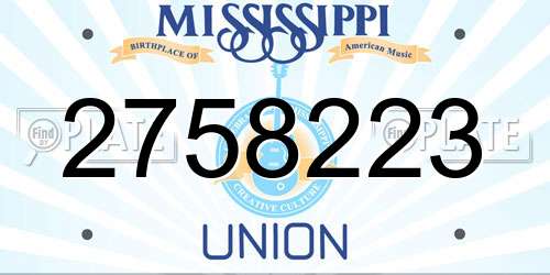 2758223 Mississippi License Plate