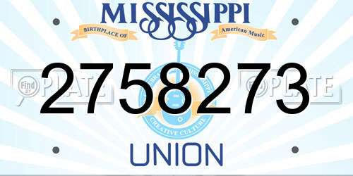 2758273 Mississippi License Plate