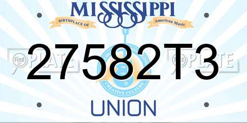 27582T3 Mississippi License Plate
