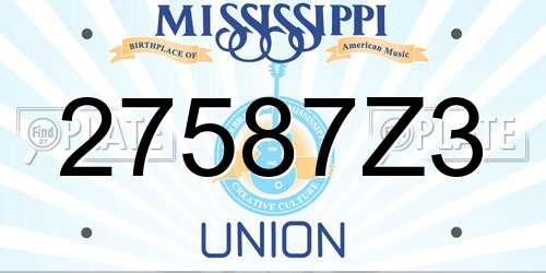 27587Z3 Mississippi License Plate