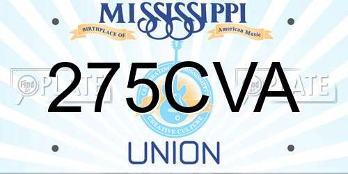 275CVA Mississippi License Plate