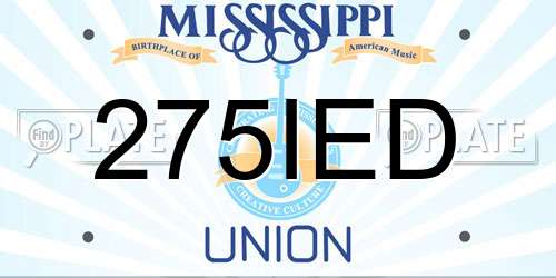 275IED Mississippi License Plate