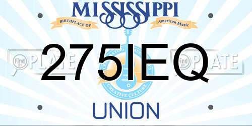 275IEQ Mississippi License Plate