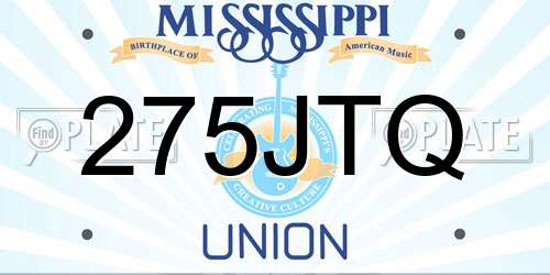275JTQ Mississippi License Plate