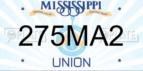 275MA2 Mississippi License Plate
