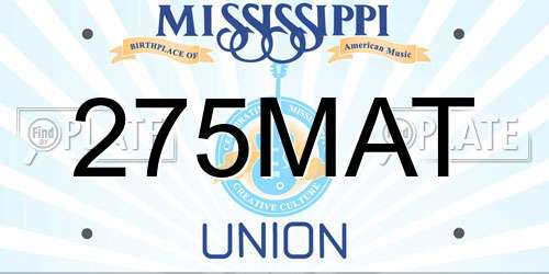 275MAT Mississippi License Plate