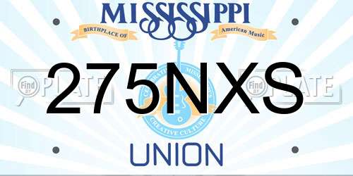 275NXS Mississippi License Plate