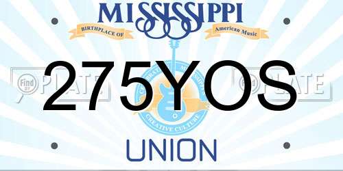 275YOS Mississippi License Plate