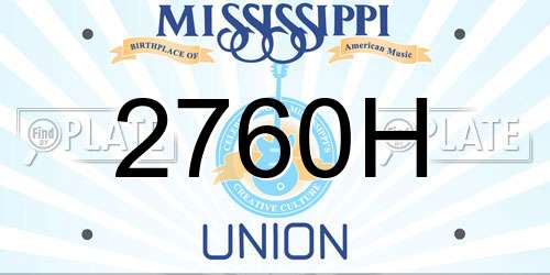 2760H Mississippi License Plate