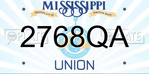 2768QA Mississippi License Plate