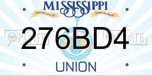 276BD4 Mississippi License Plate