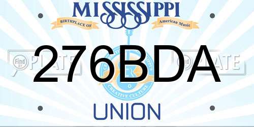 276BDA Mississippi License Plate