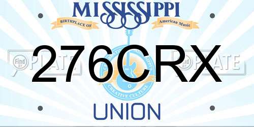 276CRX Mississippi License Plate