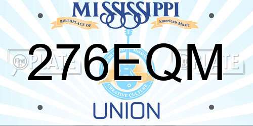 276EQM Mississippi License Plate