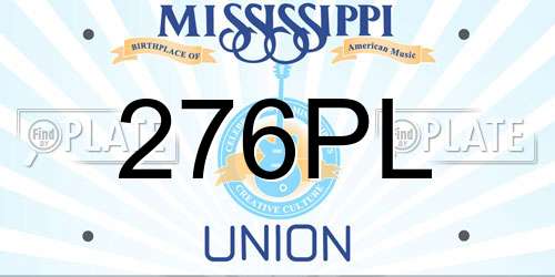 276PL Mississippi License Plate