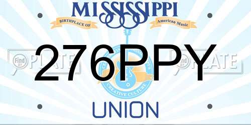 276PPY Mississippi License Plate