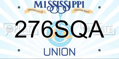 276SQA Mississippi License Plate