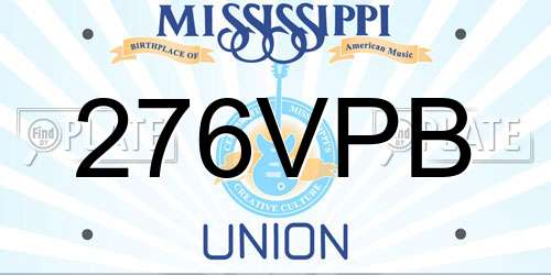 276VPB Mississippi License Plate